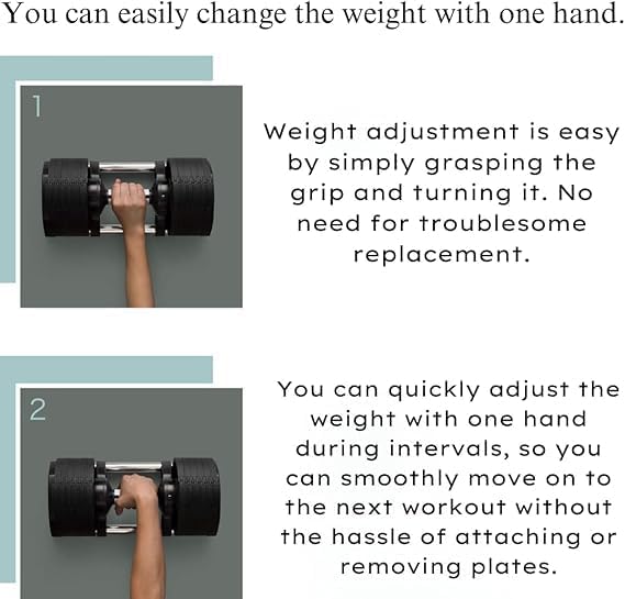 flexbell - adjustable variable dumbbell with one-hand weight