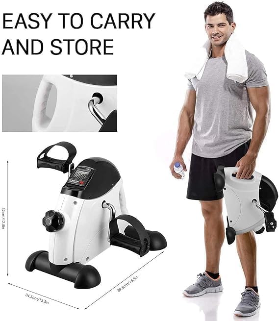 portable under desk exercise pedal bike for legs & arms