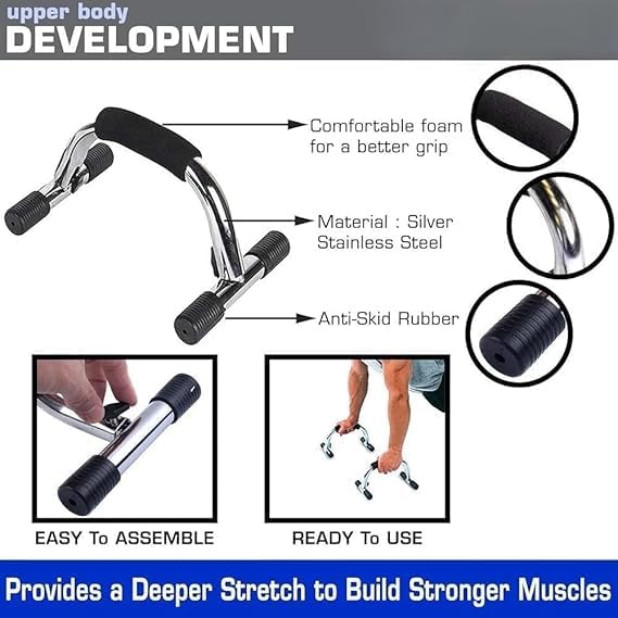 Push Up Bar Pair (Black/Silver)