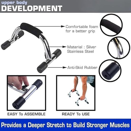 Push Up Bar Pair (Black/Silver)