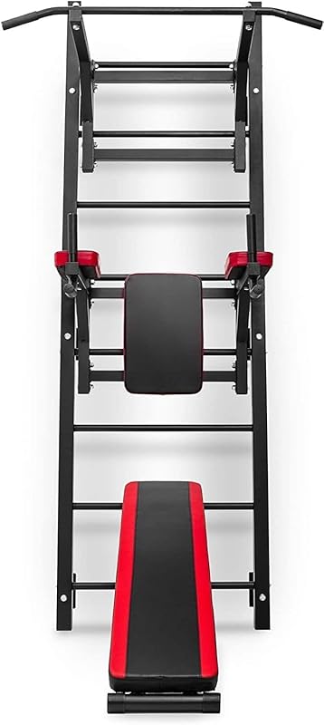 Wall Bars with Pull-Up Bar, Dip Station, Adjustable Incline Bench