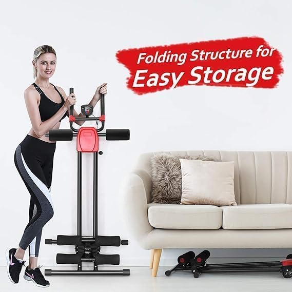 ab machine - adjustable abdominal workout equipment with lcd monitor