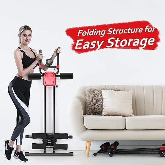 Ab Machine - Adjustable Abdominal Workout Equipment with LCD Monitor
