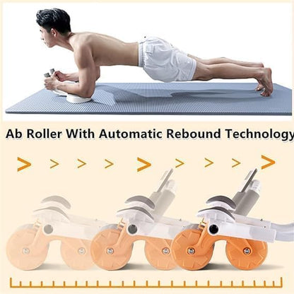 Abdominal Exercise Roller with Ergonomic Elbow Support & Automatic