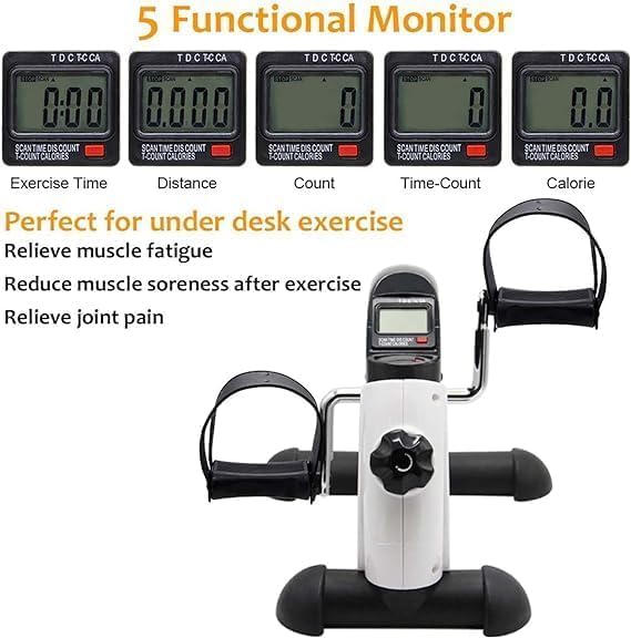 portable under desk exercise pedal bike for legs & arms