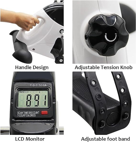 Portable Under Desk Exercise Pedal Bike for Legs & Arms
