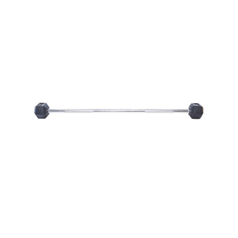 Rubber Hex Barbell Db401 W/Straight Bar 25 Kg