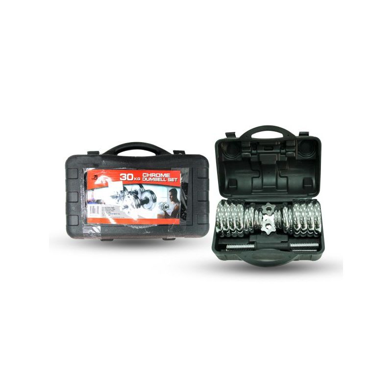 30kg chrome dumbell set with case