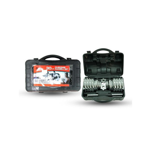 30Kg Chrome Dumbell Set With Case