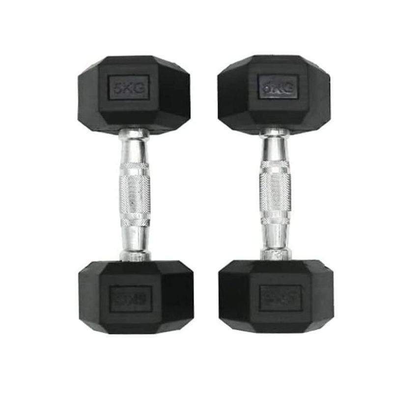 Ta Sport Db2121 Hex Vinyl Dipping Dumbbell 5Kg X 2Pc Black