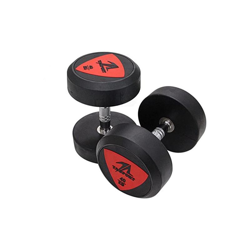TA SPORTS Deluxe Rubber Dumbbell - 40.0Kg Ls2023 Black