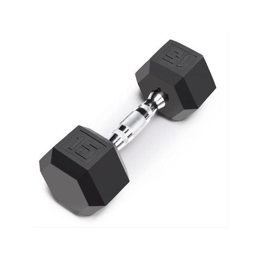 Ta Sport Db6101 Rubber Hex Dumbell 15Lbs Black