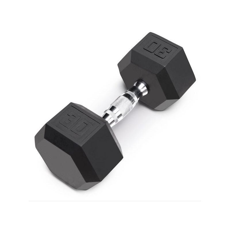 ta sport db6101 rubber hex dumbell 30lbs black