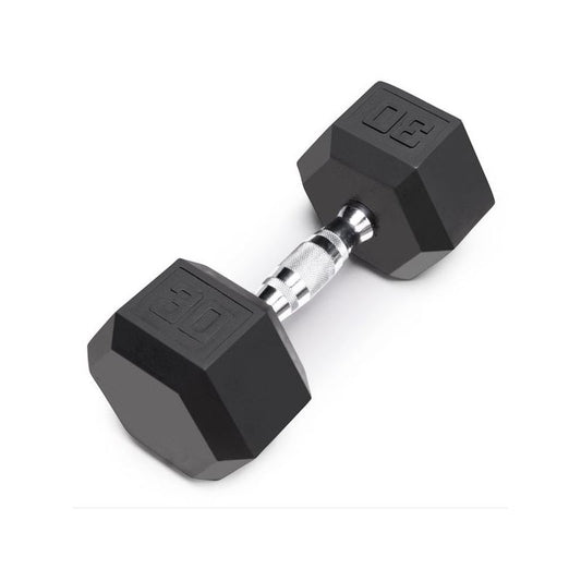 Ta Sport Db6101 Rubber Hex Dumbell 30Lbs Black