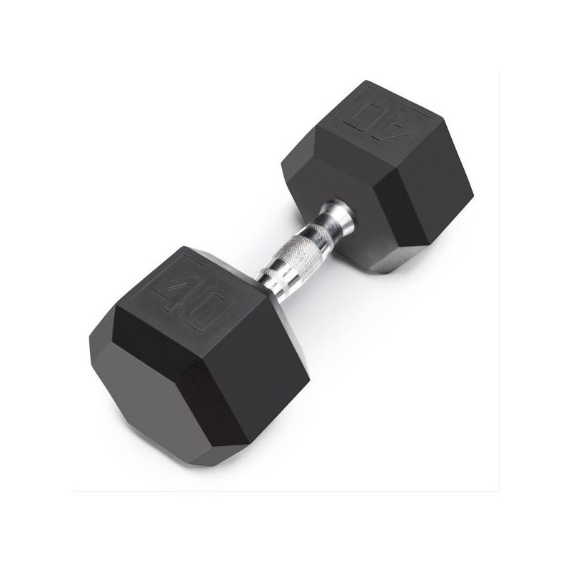 Ta Sport Db6101 Rubber Hex Dumbell 40Lbs Black