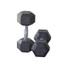 Ta Sport Black Hex Rubber Dumbbell Gl1101 47.5kg Ta Logo