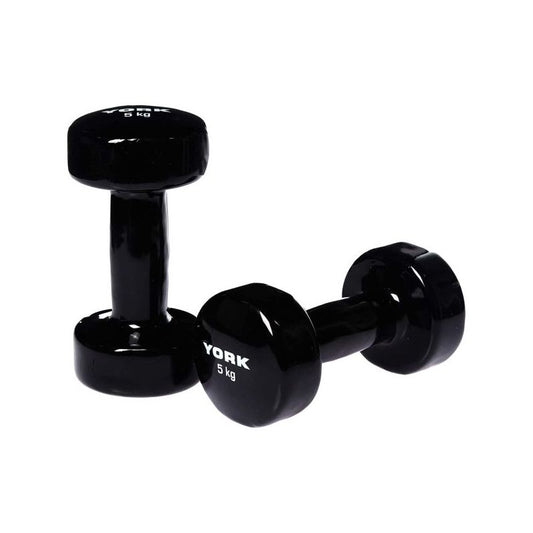 York Fitness Vinyl Dumbbell 5Kg Black 1677