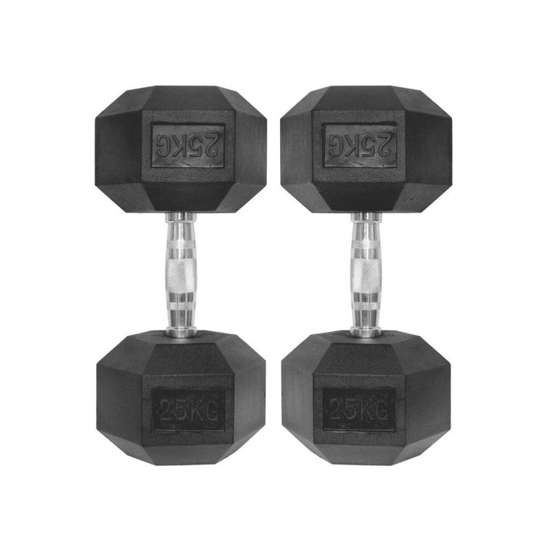 ta sport 54040920-101 rubber round dumbbells 25kg black