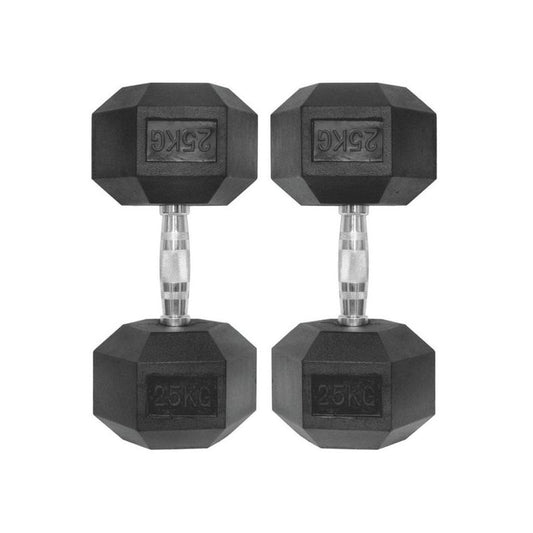 Ta Sport 54040920-101 Rubber Round Dumbbells 25Kg Black