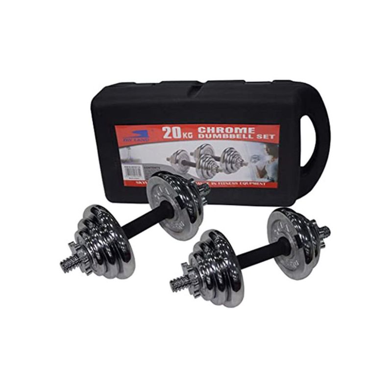 york fitness dark grey painted adjustable dumbbell set 20kg carry case
