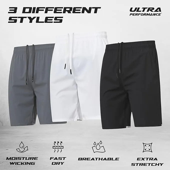 Men’s Swimming Shorts – Quick Dry Swim Trunks for Beach, Pool & Sports – Black, White, Grey