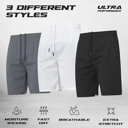 Men’s Swimming Shorts – Quick Dry Swim Trunks for Beach, Pool & Sports – Black, White, Grey