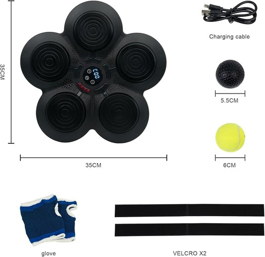 Music Boxing Machine - WallMounted Digital Punching Pad with Reflex