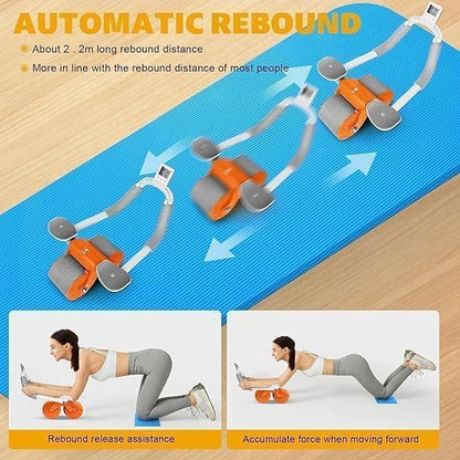 2-in-1 Ab Roller Wheel with Mobile Holder & Timer