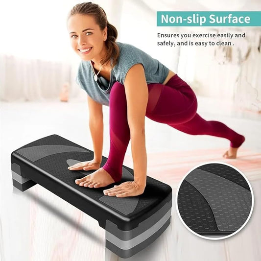31" Adjustable Height Aerobic Step Platform for Exercise