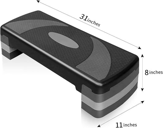 31" Adjustable Height Aerobic Step Platform for Exercise