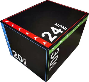 3-in-1 Extra Firm Foam Plyometric Jump Box (20"x24"x30")