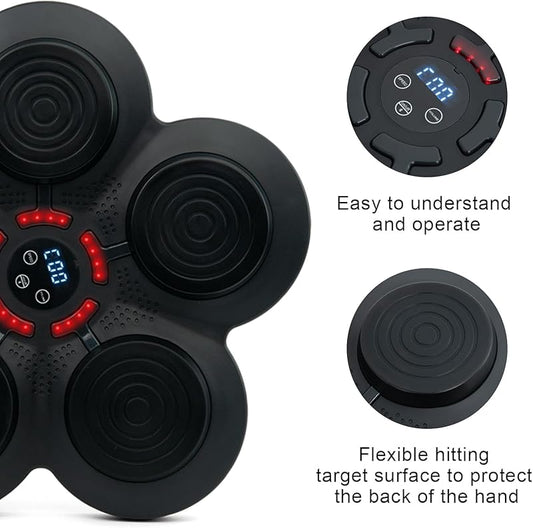 Music Boxing Machine - WallMounted Digital Punching Pad with Reflex