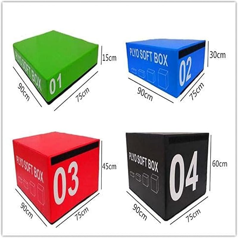 4-in-1 Soft Foam Plyometric Jump Box (15cm- 60cm)