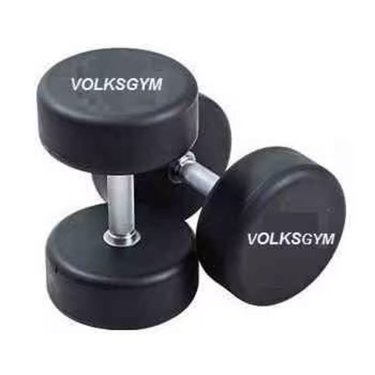 Round Rubber Dumbbells Pair, 30 Kg