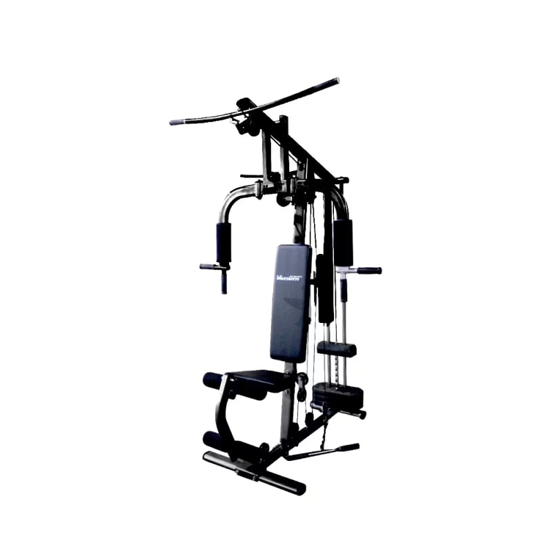 home gym with weight stack 100 lbs, black
