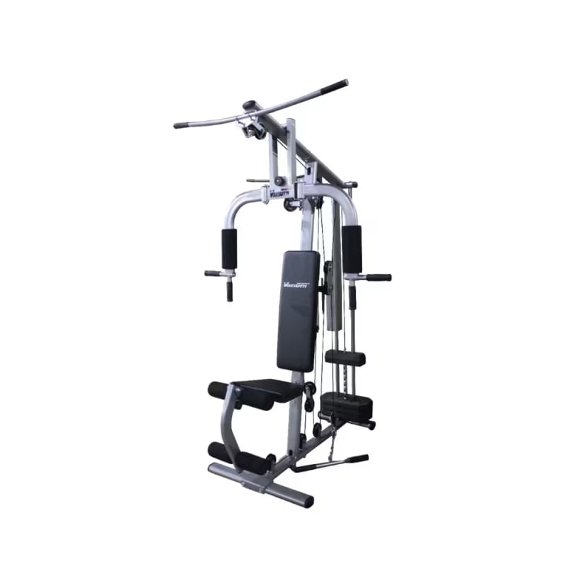 home gym with weight stack 100 lbs, grey