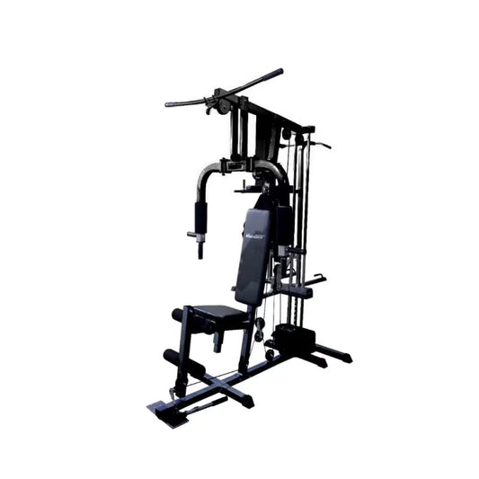 Home Gym with Weight Stack 150 lbs, Black