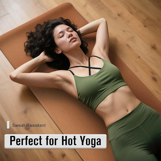 Cork & TPE Yoga Mat | Extra Long Non-Slip Eco-Friendly Mat | 4mm