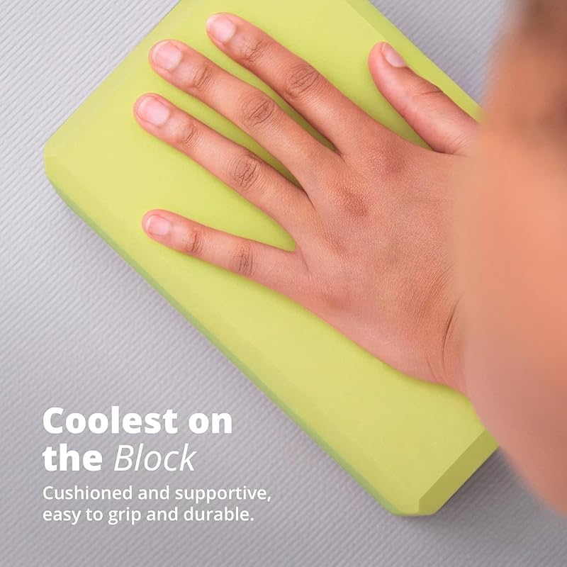premium yoga block set (lime green)