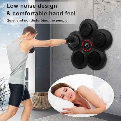Music Boxing Machine - WallMounted Digital Punching Pad with Reflex
