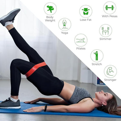 Resistance Bands Set - 5-Pack Natural Latex Loop Bands with Varying