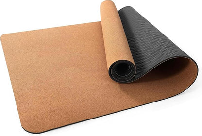Cork & TPE Yoga Mat | Extra Long Non-Slip Eco-Friendly Mat | 4mm