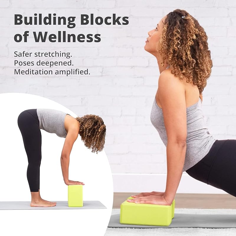 Premium Yoga Block Set (Lime Green)