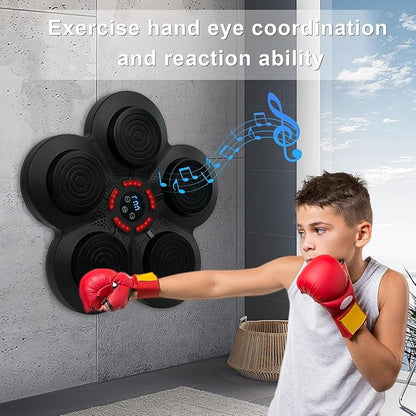 Music Boxing Machine - WallMounted Digital Punching Pad with Reflex