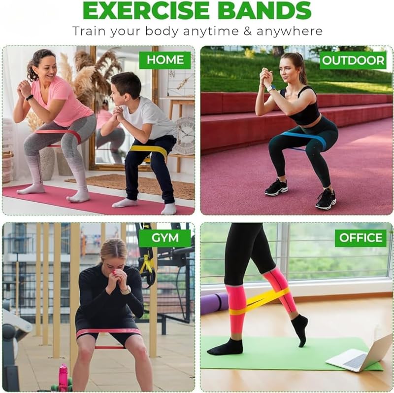 Resistance Bands Set - 5-Pack Natural Latex Loop Bands with Varying