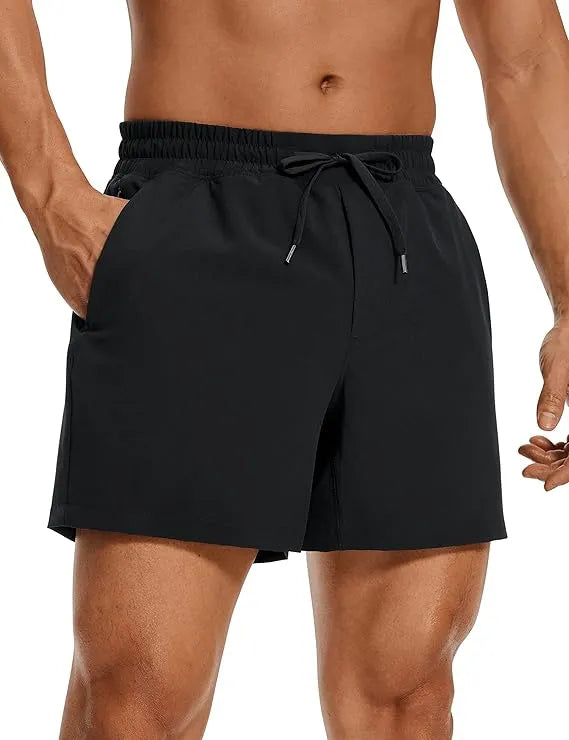 men’s swimming shorts – quick dry swim trunks for beach, pool & sports – black, white, grey
