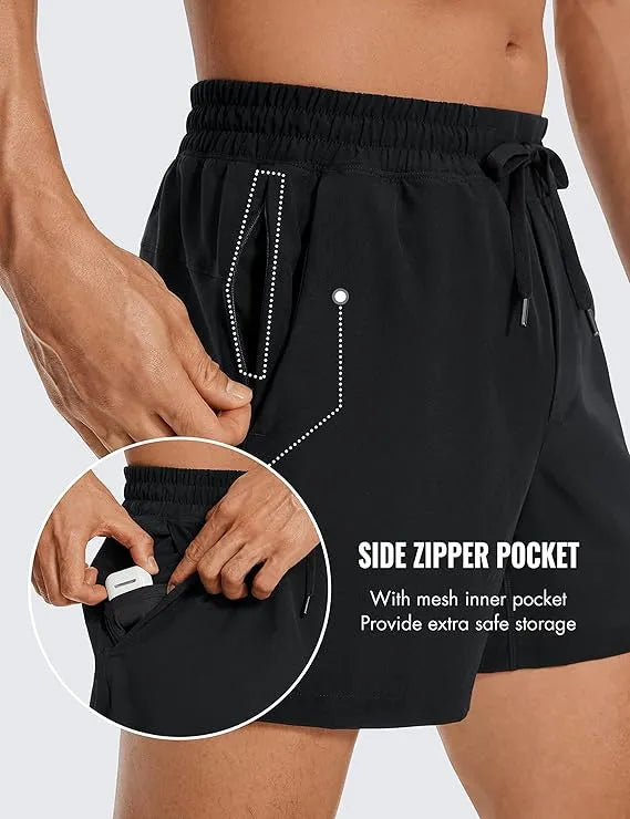 men’s swimming shorts – quick dry swim trunks for beach, pool & sports – black, white, grey