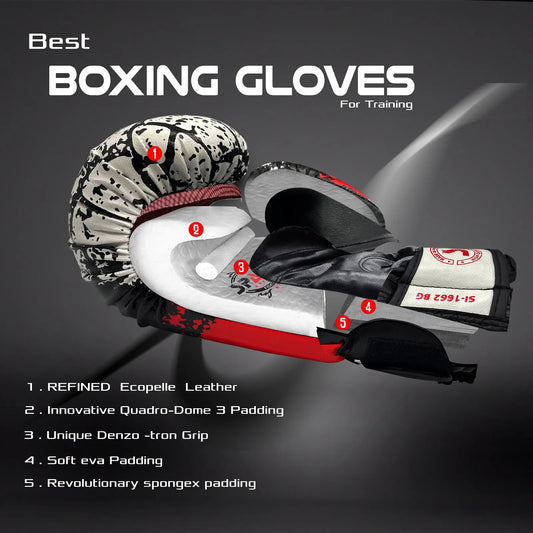 Boxing Gloves For Sparring Training And Fighting Lightweight (SI-1662) | Ideal for All Surfaces, Kids & Adults | Match-Ready | Includes Pump & Needle | Durable & Long-Lasting Performance