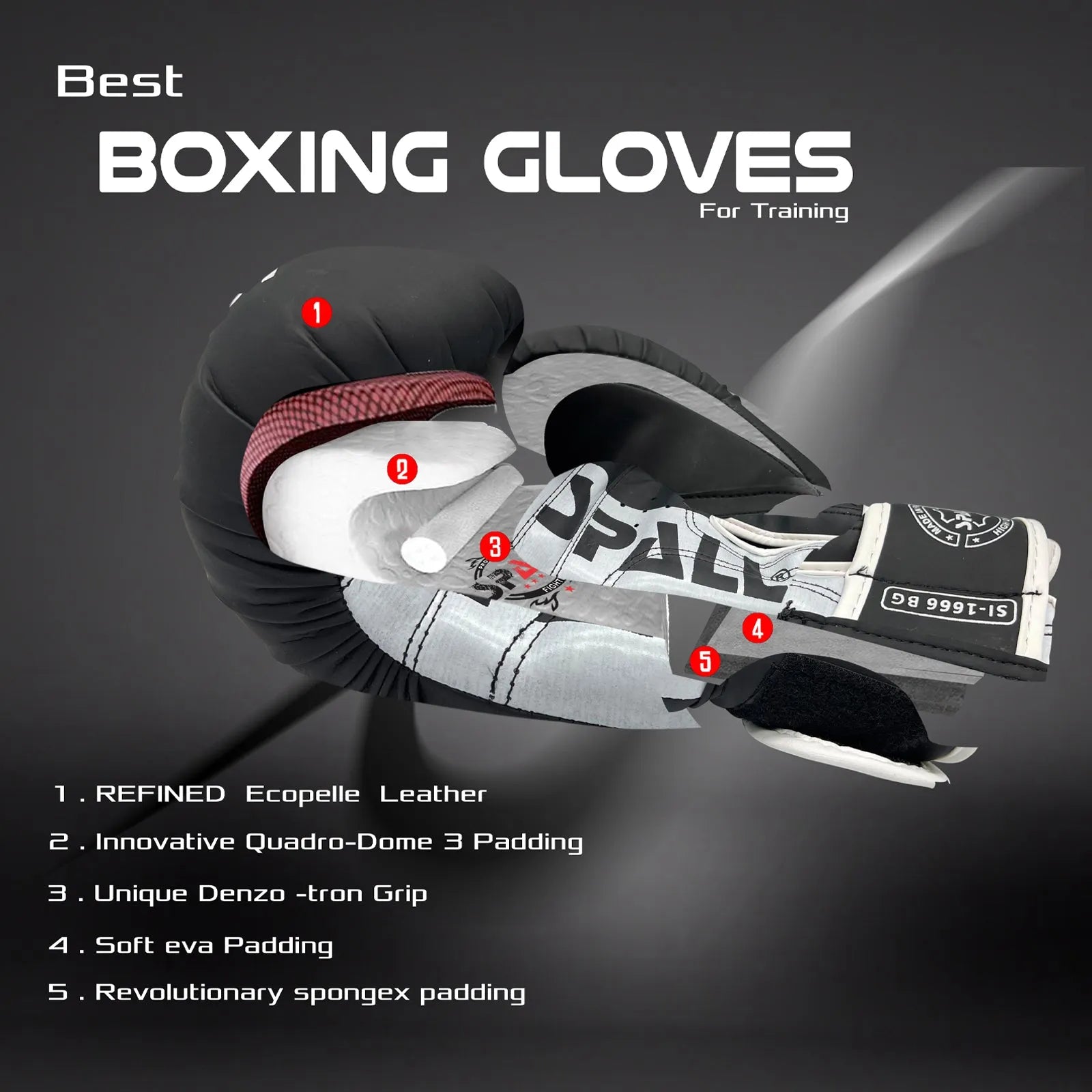 Boxing Gloves For Sparring Training & Fighting Lightweight (SI-1666) | Ideal for All Surfaces, Kids & Adults | Match-Ready | Includes Pump & Needle | Durable & Long-Lasting Performance