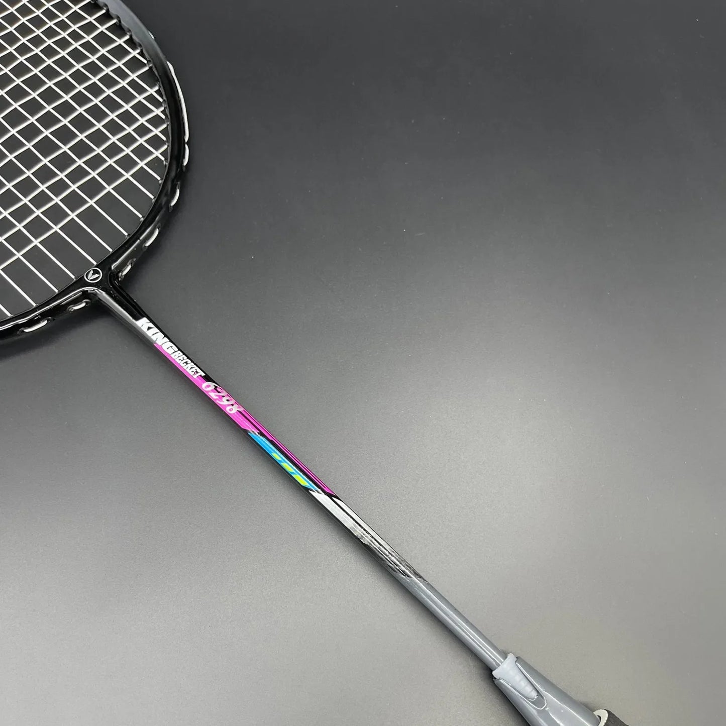 badminton rocket with grip soft handles smash power frame with free full cover ultra light weight carbon fiber single high grade perfect for men and women | ideal for all surfaces, kids & adults